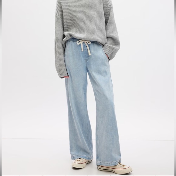 GAP Factory Denim - GAP high rise wide leg drawstring jeans